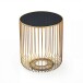 Beistelltisch >WL7.508< in Gold, Schwarzglas & Metall - 47x40cm (HxD)