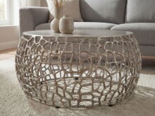 Couchtisch >WL7.509< in Silber, Aluminium - 32x60cm (HxD)