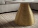 Couchtisch >WL7.516< in Weiß / gold, Marmor & Aluminium - 40x60cm (HxD)