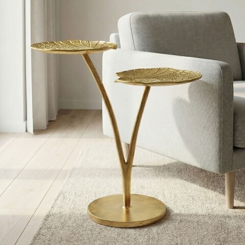 Beistelltisch >WL7.518< in Gold, Aluminium - 57x30x57cm (LxBxH)