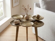 Beistelltisch >WL7.519< in Gold, Aluminium - 46x46x55cm (LxBxH)