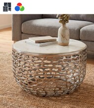 Couchtisch >WL7.522< in Marmor & Aluminium -...