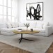Couchtisch >WL7.530< in Akazie / Schwarz, Massivholz & Metall - 87x50x36 (LxBxH)