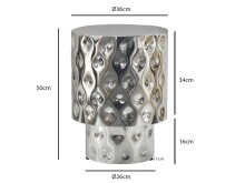 Beistelltisch >WL7.544< in Silber, Aluminium - 50x36cm (HxD)