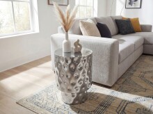 Beistelltisch >WL7.544< in Silber, Aluminium - 50x36cm (HxD)