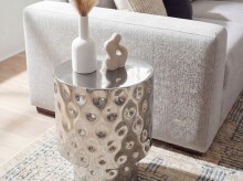 Beistelltisch >WL7.544< in Silber, Aluminium - 50x36cm (HxD)