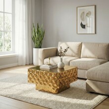 Couchtisch >WL7.545< in Gold, Aluminium - 60x60x38cm (LxBxH)