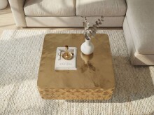 Couchtisch >WL7.545< in Gold, Aluminium - 60x60x38cm (LxBxH)