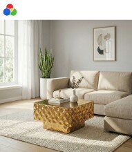 Couchtisch >WL7.545< in Gold oder silber, Aluminium...