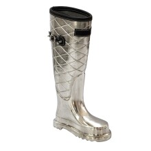 Dekofigur >WL7.547< Schimrständer, Schuh, Silber, Aluminium - 26x11x44cm (LxBxH)
