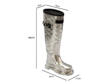 Dekofigur >WL7.547< Schimrständer, Schuh, Silber, Aluminium - 26x11x44cm (LxBxH)