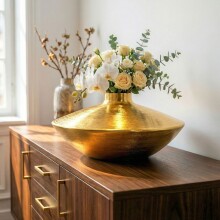 Dekovase >WL7.571< in Gold, Aluminium - 17x35cm (HxD)