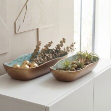 Dekofigur >WL7.576< (2-teilig) in Gold, Aluminium - 40x16x8cm (LxBxH)
