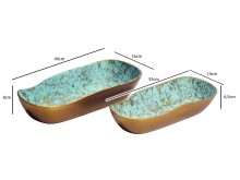 Dekofigur >WL7.576< (2-teilig) in Gold, Aluminium - 40x16x8cm (LxBxH)