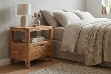 Nachtkommode >WL7.583< in Akazie, Massivholz - 45x46x35cm (BxHxT)