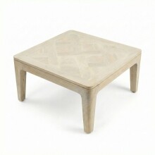 Couchtisch >WL7.585< in Mango Weiß, Massivholz - 60x32x60cm (BxHxT)