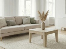 Couchtisch >WL7.585< in Mango Weiß, Massivholz - 60x32x60cm (BxHxT)