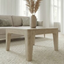 Couchtisch >WL7.585< in Mango Weiß, Massivholz - 60x32x60cm (BxHxT)