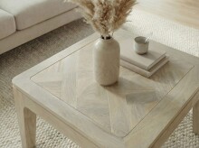 Couchtisch >WL7.585< in Mango Weiß, Massivholz - 60x32x60cm (BxHxT)