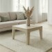 Couchtisch >WL7.585< in Mango Weiß, Massivholz - 60x32x60cm (BxHxT)