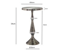 Beistelltisch >WL7.602< in Silber, Aluminium - 54x30cm (HxD)