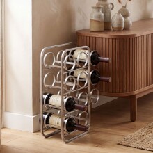 Weinregal >WL7.605< in Silber, Metall - 34x15x47cm (LxBxH)