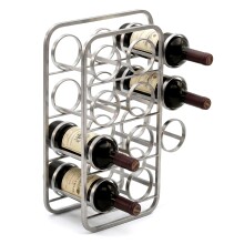 Weinregal >WL7.605< in Silber, Metall - 34x15x47cm (LxBxH)
