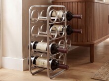 Weinregal >WL7.605< in Silber, Metall - 34x15x47cm (LxBxH)
