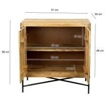 Sideboard >WL7.608< in Mango, Massivholz - 91x96x50cm (BxHxT)