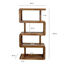 Standregal >WL7.614< in Mango, Massivholz - 80x160x40cm (BxHxT)
