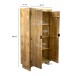 Hochschrank >WL7.616< in Mango, Massivholz - 90x180x47cm (BxHxT)
