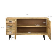 Sideboard >WL7.619< in Mango, Massivholz - 160x86x40cm (BxHxT)