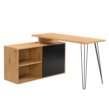 Eckschreibtisch >WL7.631< in Eiche Dekor, Holzwerkstoff - 130x110x75cm (LxBxH)