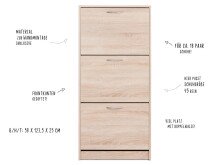 Schuhkipper >Mavin I< in Sonoma-Eiche - 58x123.5x25cm (BxHxT)