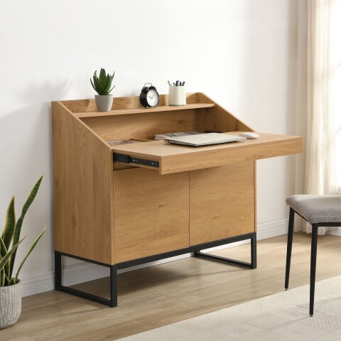 Sekretär >WL7.632< in Eiche Dekor, Holzwerkstoff - 100x95x45cm (BxHxT)