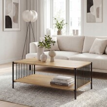 Couchtisch >WL7.636< in Eiche Dekor, Holzwerkstoff - 110x60x42cm (LxBxH)