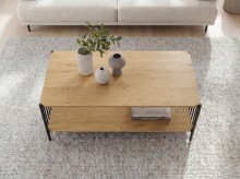 Couchtisch >WL7.636< in Eiche Dekor, Holzwerkstoff - 110x60x42cm (LxBxH)