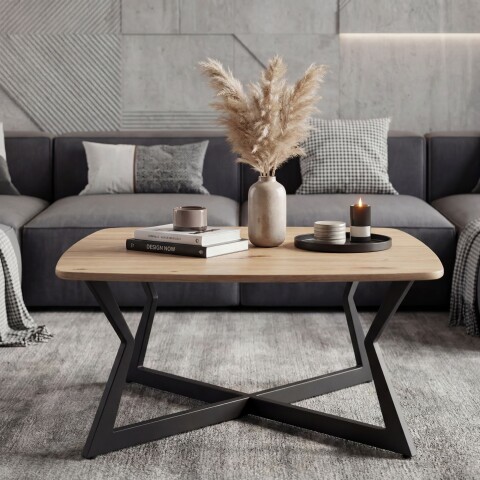 Couchtisch >WL7.638< in Eiche Dekor, Holzwerkstoff - 75x40x75cm (BxHxT)