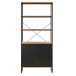 Bücherregal >WL7.640< in Eiche Dekor & Schwarz - 80x180x40 (BxHxT)