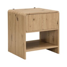 Nachtkommode >WL7.641< in Eiche Dekor, Holzwerkstoff - 45x50x40cm (BxHxT)