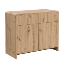Sideboard >WL7.644< in Eiche Dekor, Holzwerkstoff - 88x76x40cm (BxHxT)