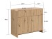 Sideboard >WL7.644< in Eiche Dekor, Holzwerkstoff - 88x76x40cm (BxHxT)