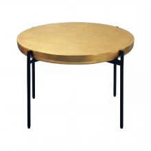Couchtisch >WL7.654< in Gold / schwarz, Aluminium & Metall - 41x63cm (HxD)