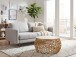 Couchtisch >WL7.656< in Weiß / Gold, Marmor & Aluminium - 35x60cm (HxD)