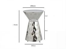 Beistelltisch >WL7.659< in Silber, Aluminium - 51x36cm (HxD)