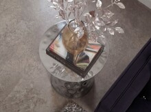 Beistelltisch >WL7.659< in Silber, Aluminium - 51x36cm (HxD)
