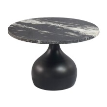 Couchtisch >WL7.660< in Schwarz, Marmor & Aluminium - 41x60cm (HxD)