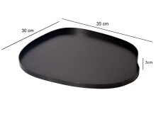 Tablett >WL7.703< in Schwarz, Metall - 35x30x3cm (LxBxH)