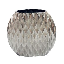 Dekovase >WL7.706< in Silber, Aluminium - 34x13x32cm (LxBxH)