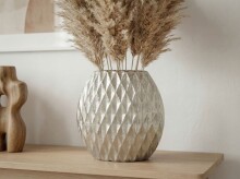 Dekovase >WL7.706< in Silber, Aluminium - 34x13x32cm (LxBxH)
